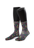 Black Ho ho Ho Christmas Print Socks
