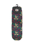 Black Ho ho Ho Christmas Print Socks
