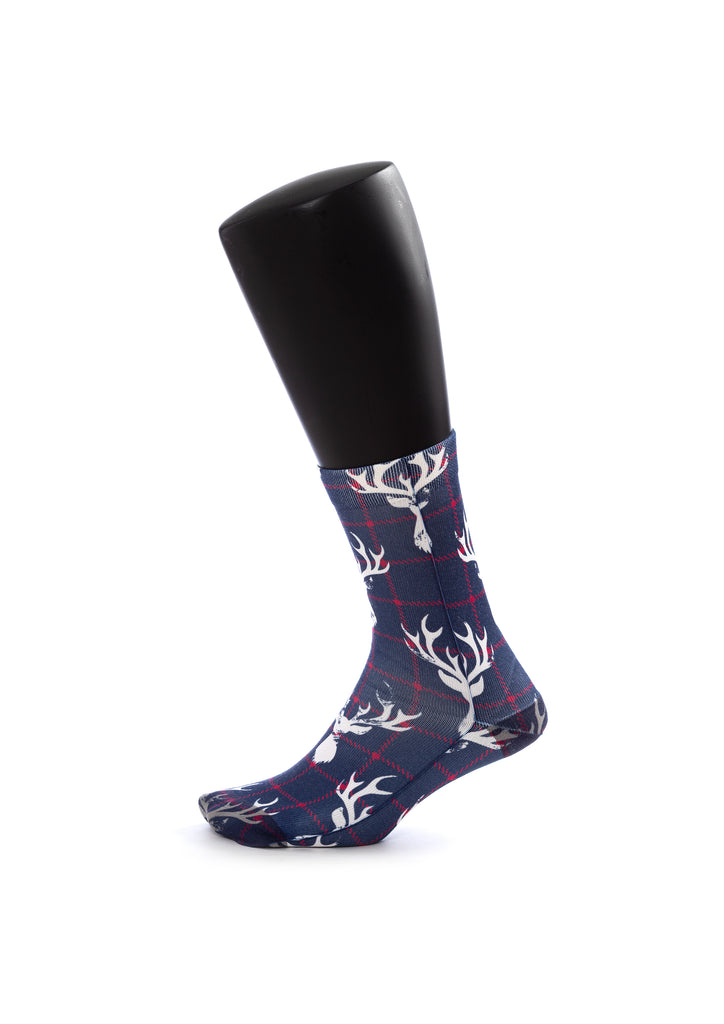Reindeer Christmas Print Socks