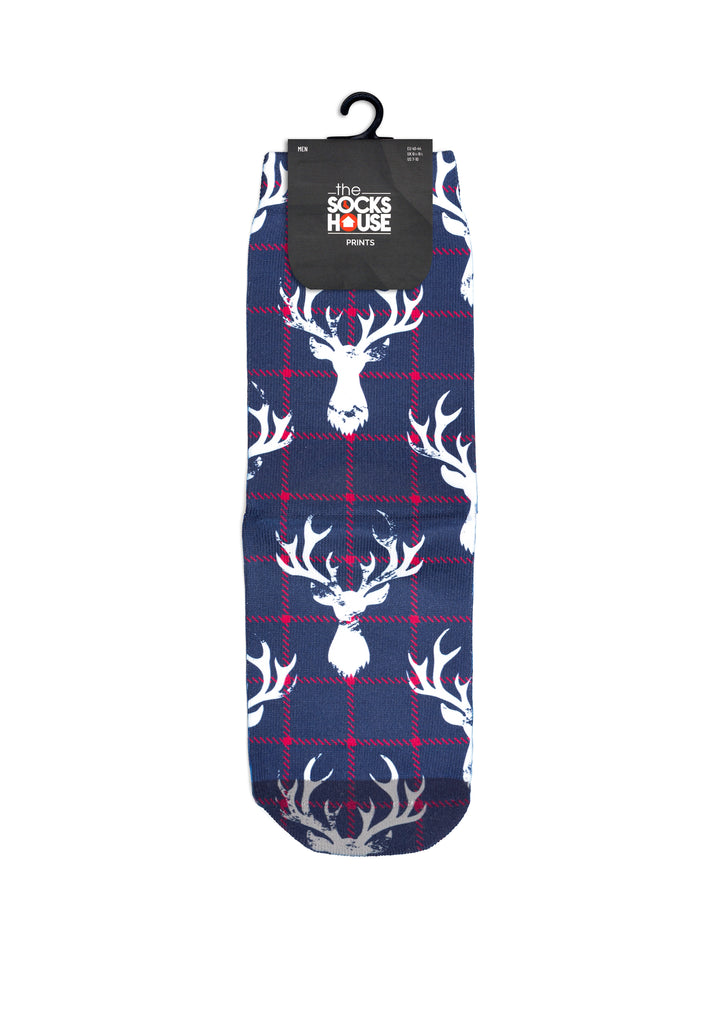 Reindeer Christmas Print Socks