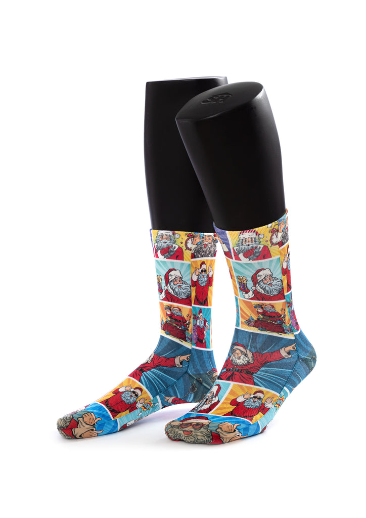 Santa Having Fun Christmas Print Socks