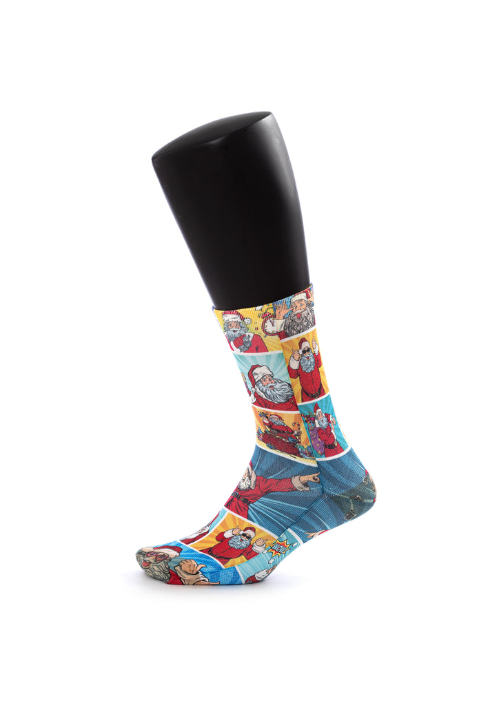 Santa Having Fun Christmas Print Socks