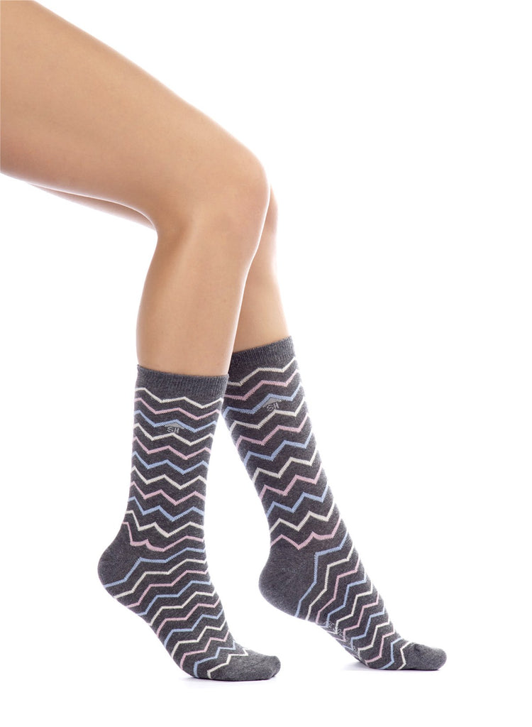 Colored Waves Design Women Socks