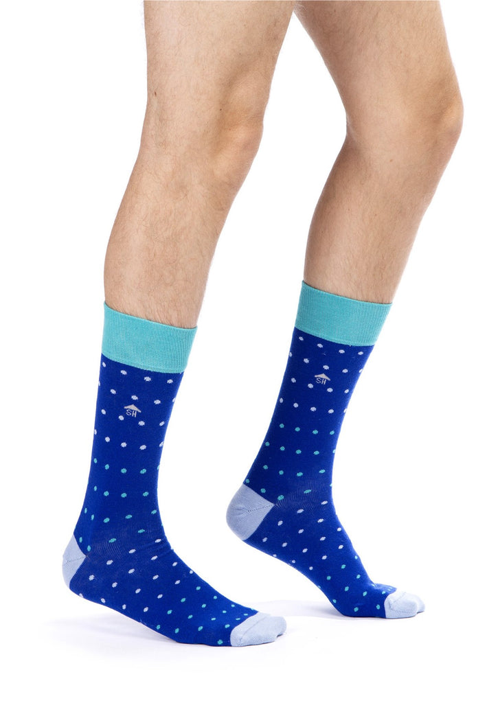 Blue Dots Design Men Socks
