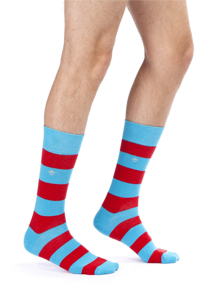 Herrensocken mit dickem Streifen-Design