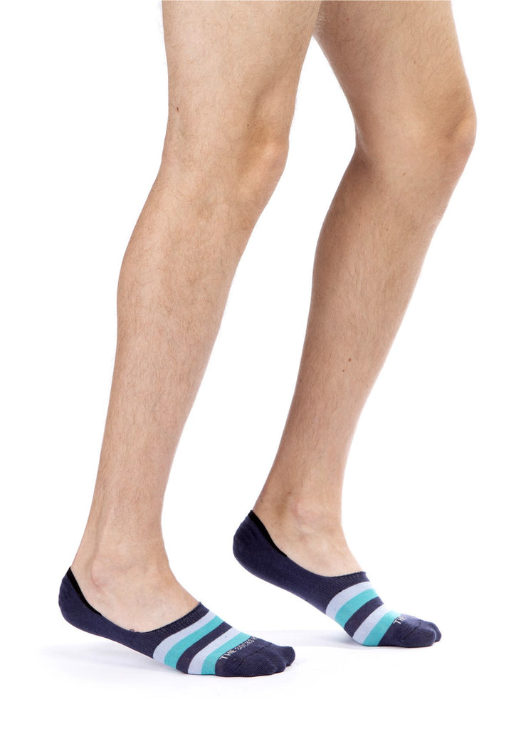 Green Stripes Design Men Invisible Socks