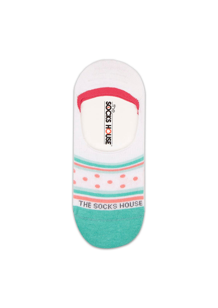 Stripes and Dots Design Women Invisible Socks