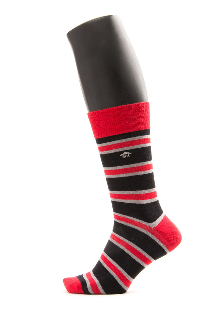 Black Red Stripes Design Men Socks