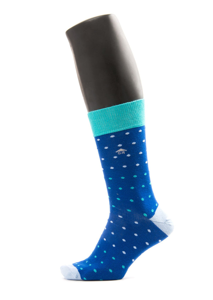 Blue Dots Design Men Socks