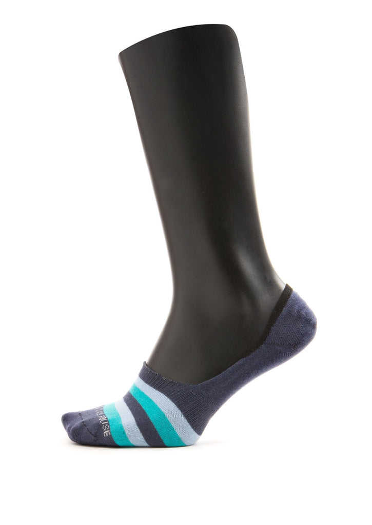 Green Stripes Design Men Invisible Socks