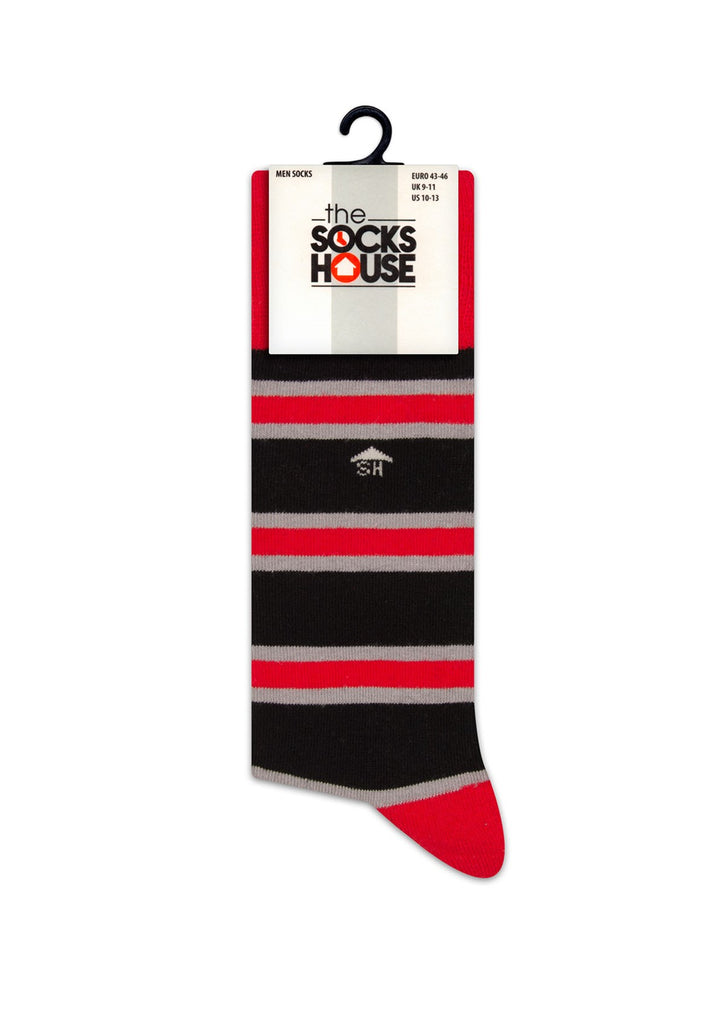 Black Red Stripes Design Men Socks