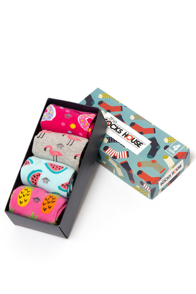 Geschenkset zum Thema Frauen mit 4 Paar Socken