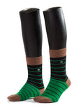 Green Black Stripes Design Men Bamboo Socks