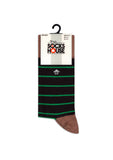 Green Black Stripes Design Men Bamboo Socks
