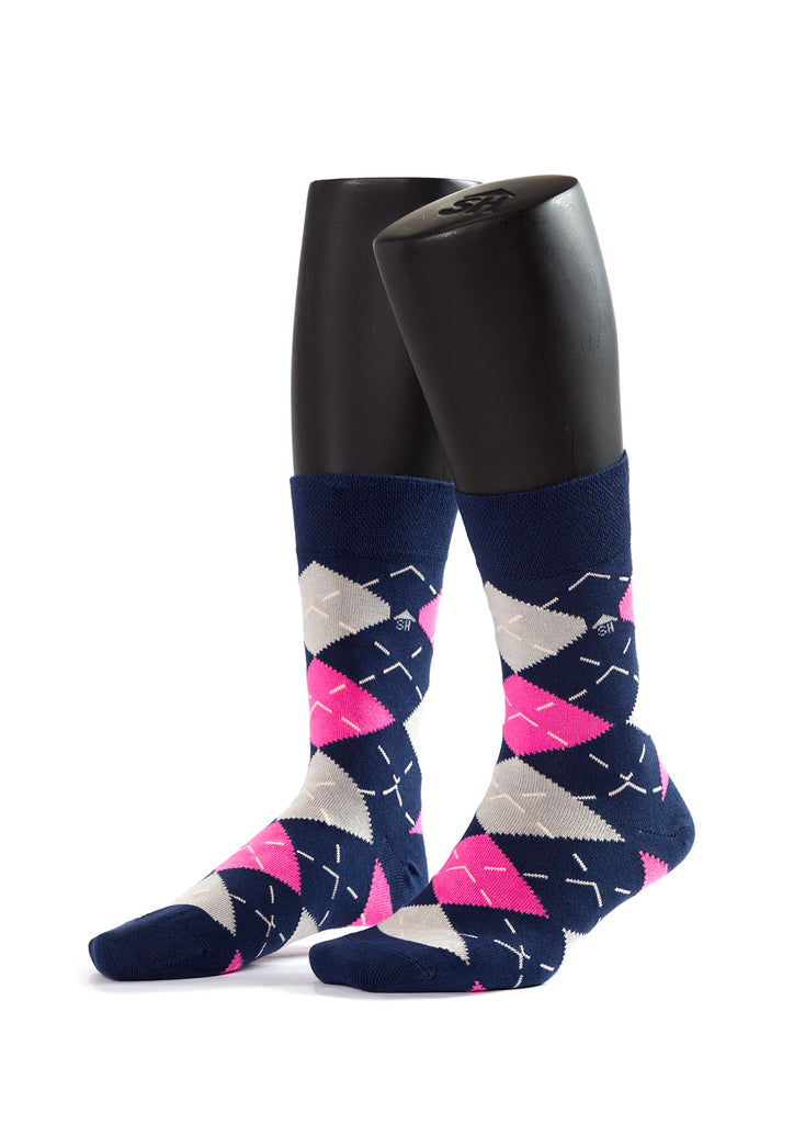 Rosa Argyle Design Damen Bambussocken