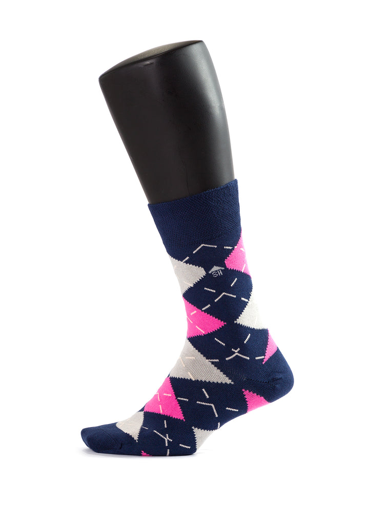 Rosa Argyle Design Damen Bambussocken