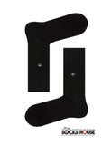 Black Plain Knit Bamboo Socks