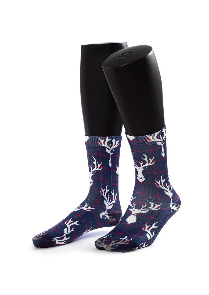 Reindeer Christmas Print Socks