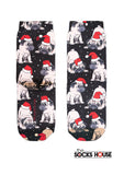 Socken mit Welpen-Weihnachtsdruck