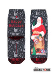 Happy Holidays Christmas Print Socks