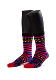 Colored Stripes and Squares Design Women Socks
