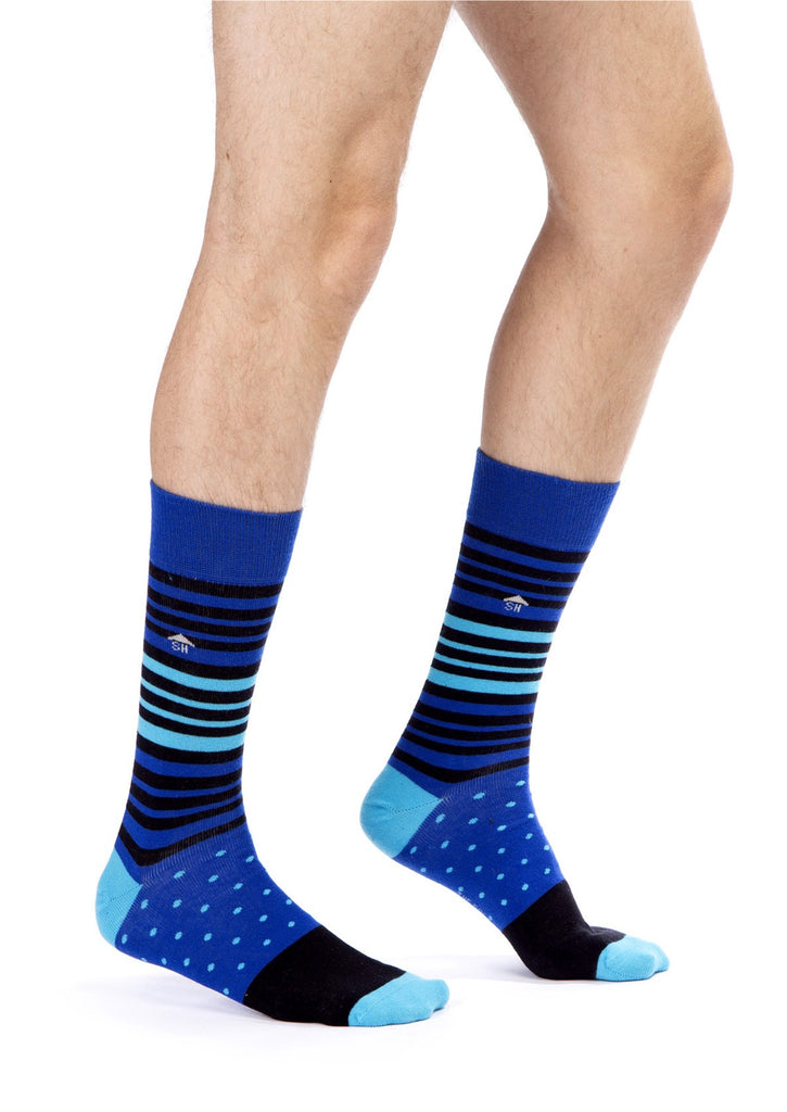 Stripes and Dots Design Men Socks