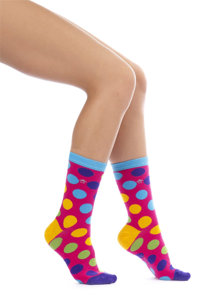 Colorful Cross Dots Design Women Socks