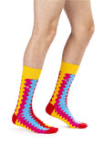 Colored Waves Design Men Socks