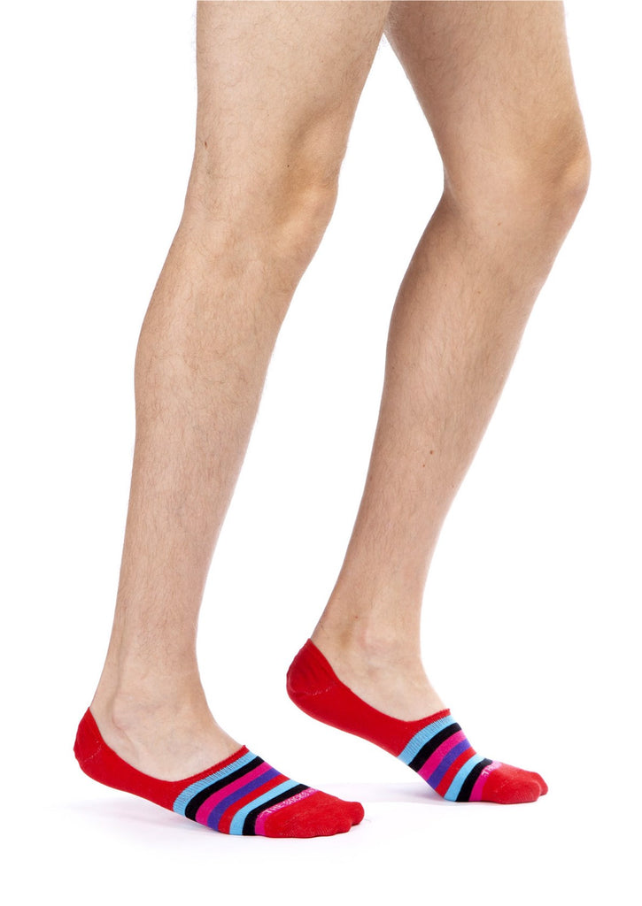 Multi Colored Stripes Design Men Invisible Socks