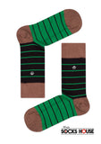 Green Black Stripes Design Men Bamboo Socks