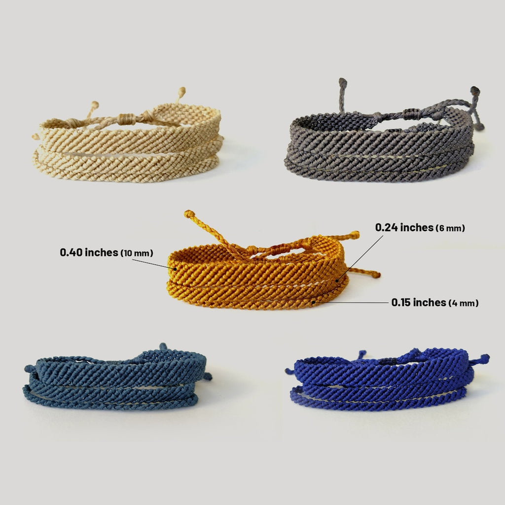 Adjustable Unisex Knitting Wristband, Boho & Hippie's Waxed Thread Bracelet, Braided Rope Bracelet