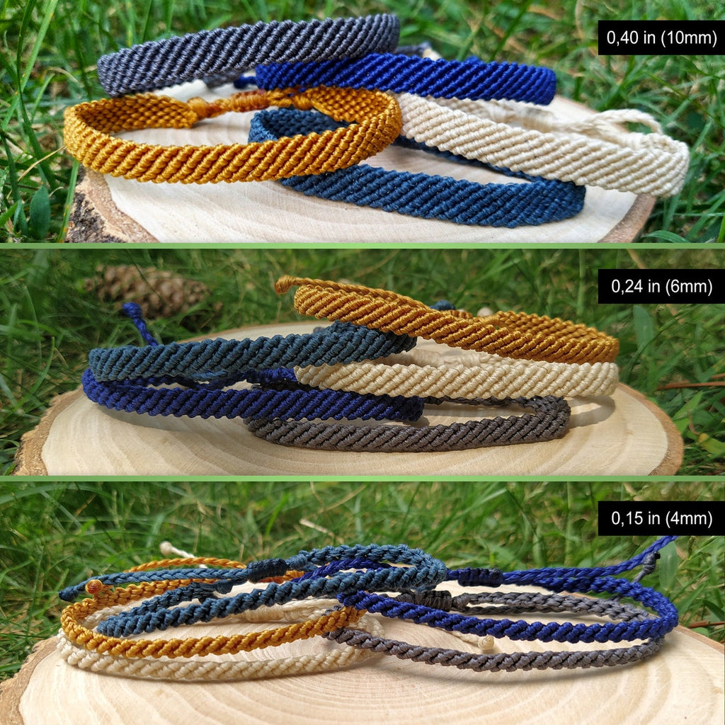 Colorful Handmade Knitted Wax String Link Chain Bracelets For Men