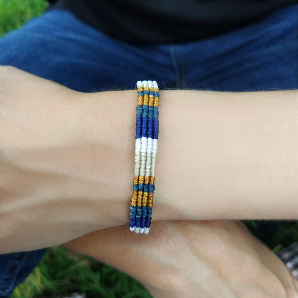 Colorful Unisex Braided Rope Wristband, Adjustable Rope Bracelet, Autumn Colors Wristband